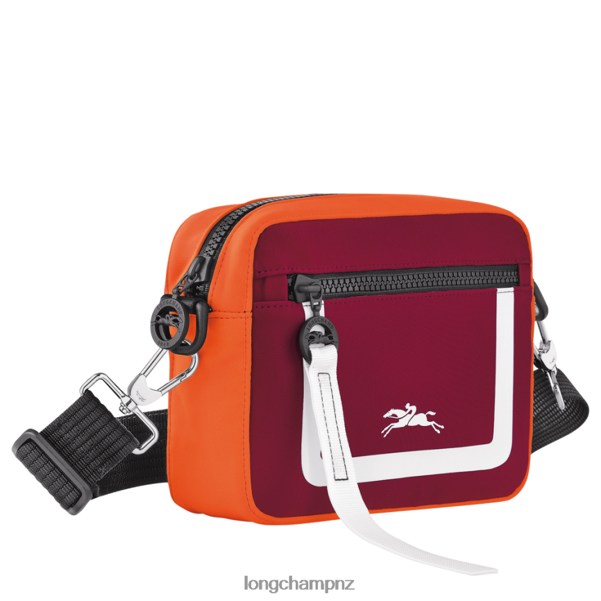 Men Orange/Burgundy Longchamp Le Pliage Collection Camera bag Bags L06408335