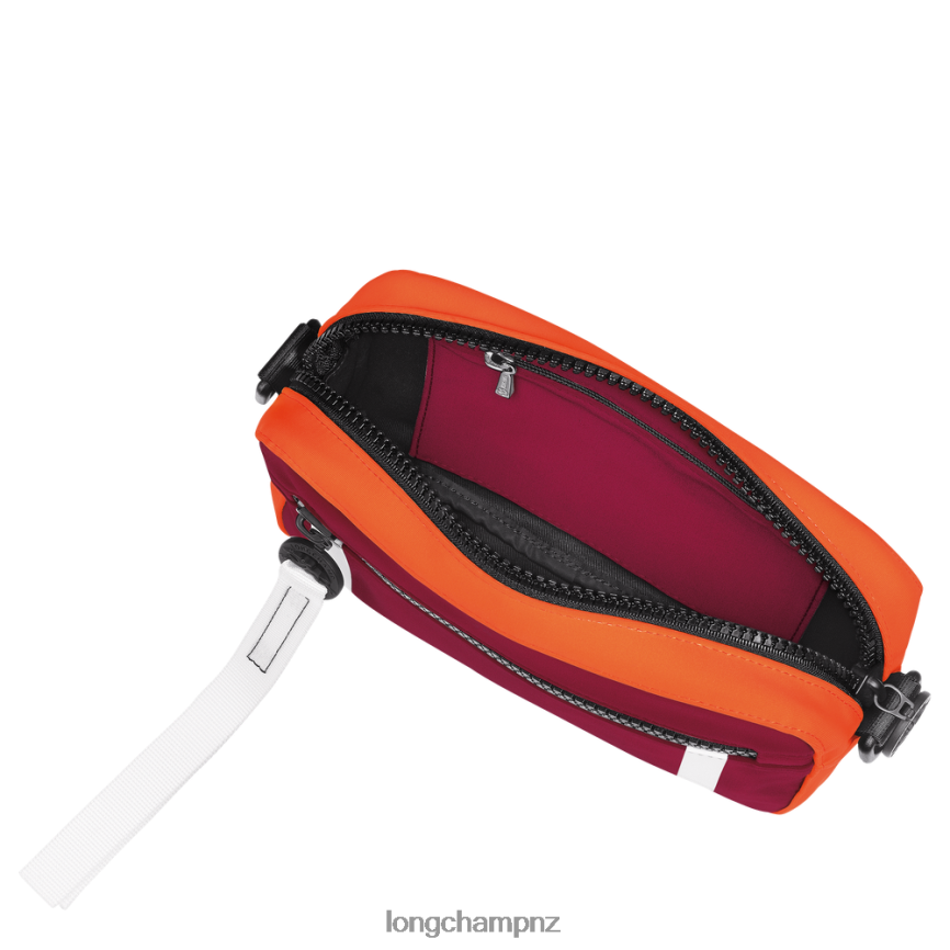 Men Orange/Burgundy Longchamp Le Pliage Collection Camera bag Bags L06408335