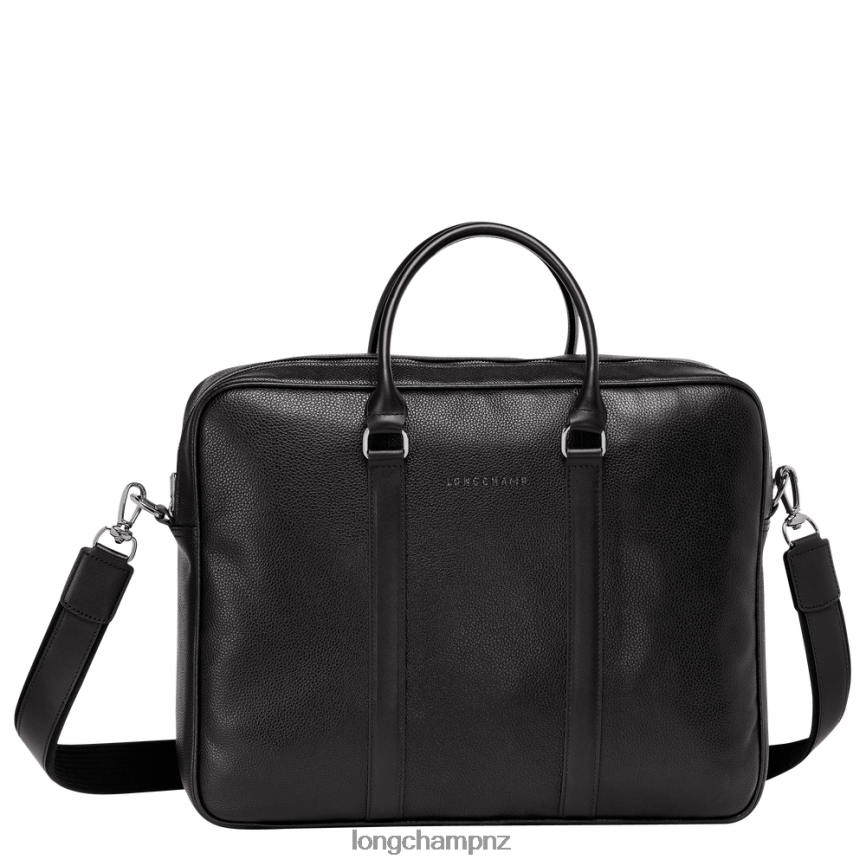 Men Black Longchamp Le Foulonne Briefcase Bags L064081100