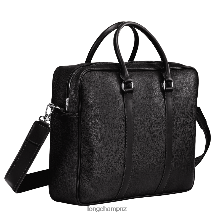 Men Black Longchamp Le Foulonne Briefcase Bags L064081100