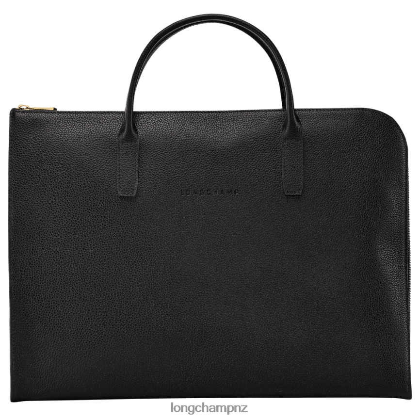 Men Black Longchamp Le Foulonne Briefcase Bags L06408470