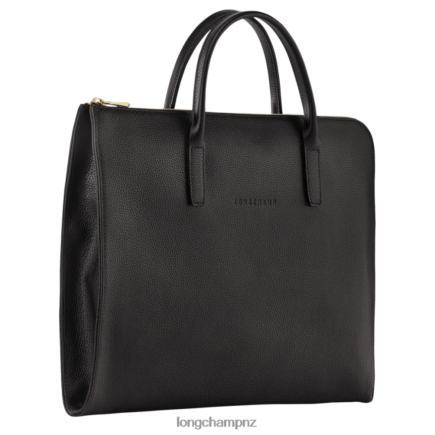 Men Black Longchamp Le Foulonne Briefcase Bags L06408470