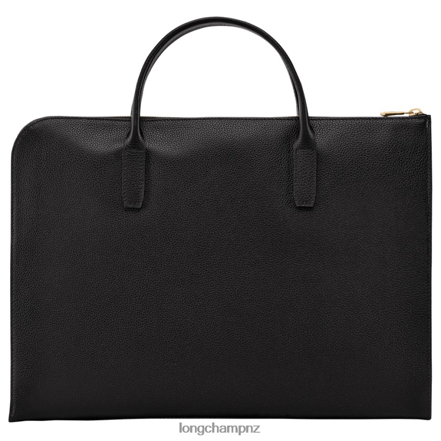 Men Black Longchamp Le Foulonne Briefcase Bags L06408470