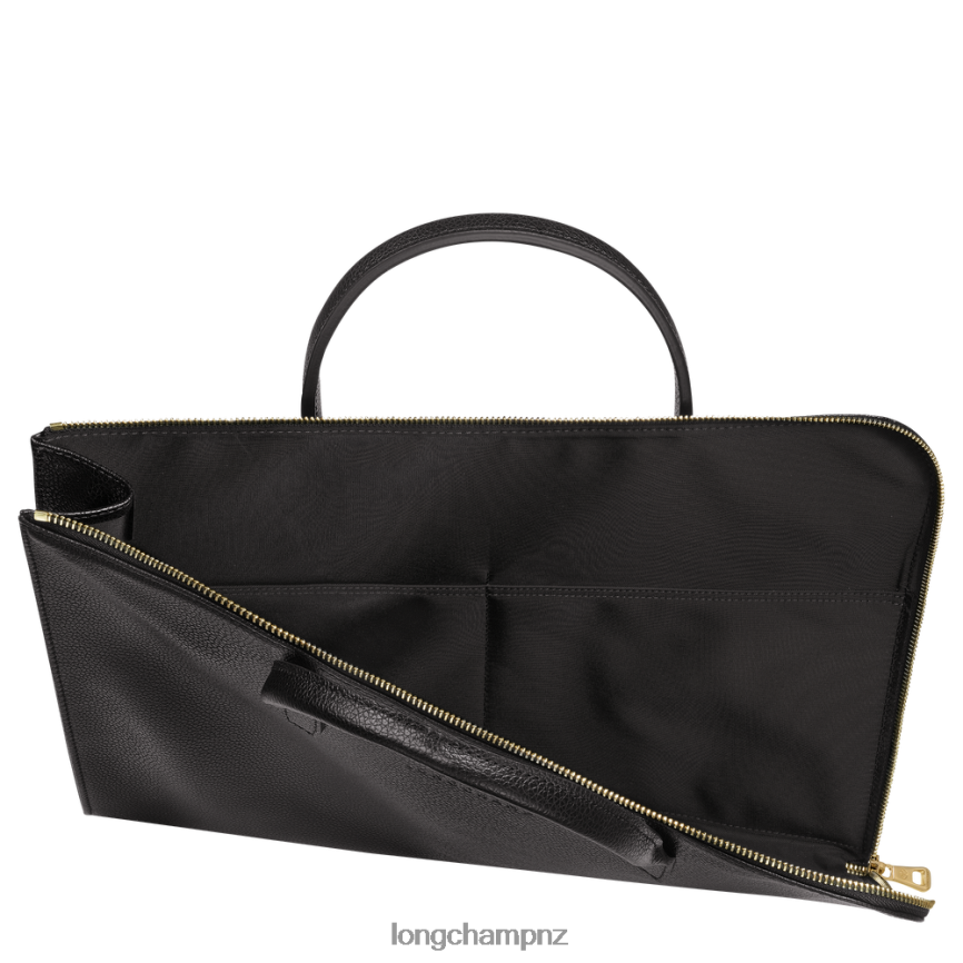 Men Black Longchamp Le Foulonne Briefcase Bags L06408470