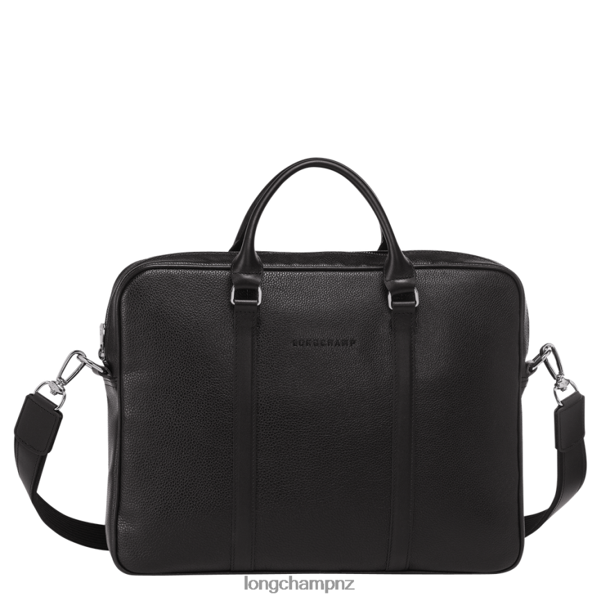Men Black Longchamp Le Foulonne Briefcase Bags L06408475