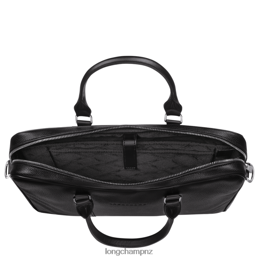 Men Black Longchamp Le Foulonne Briefcase Bags L06408475