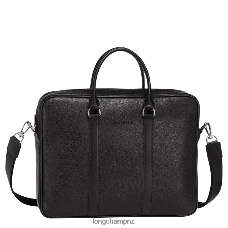 Men Black Longchamp Le Foulonne Briefcase Bags L06408478