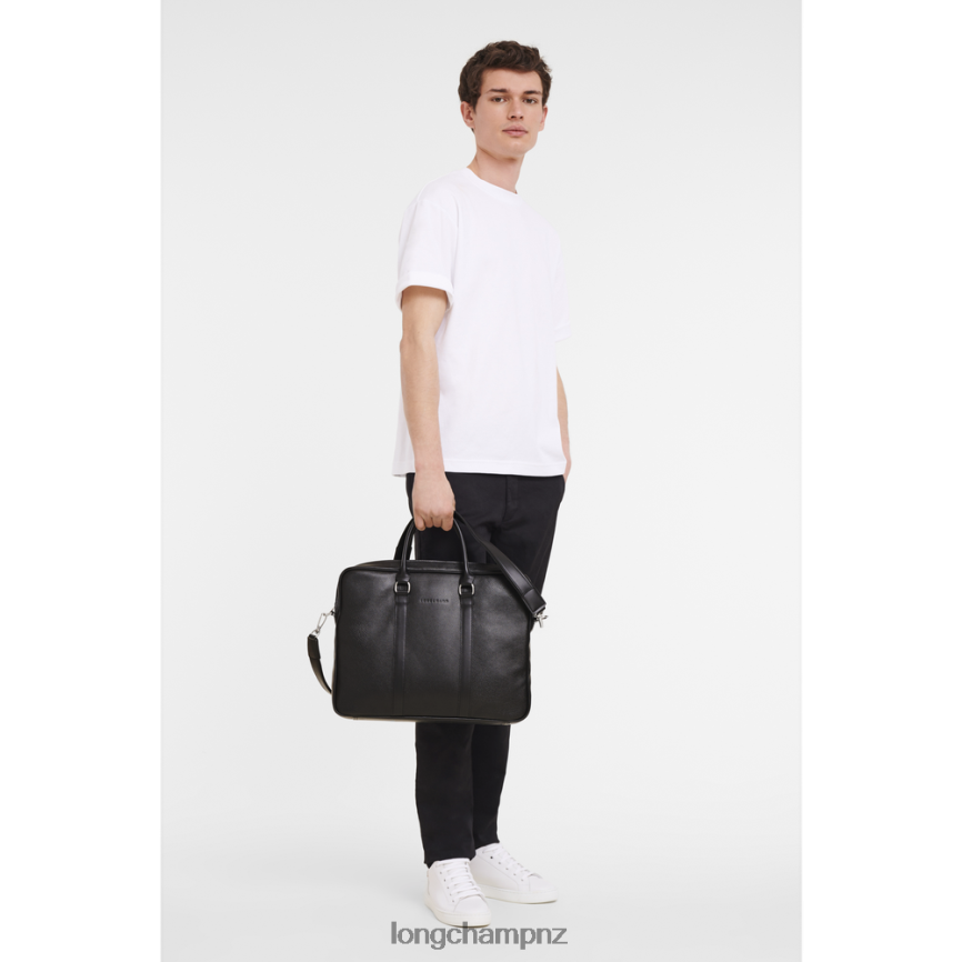 Men Black Longchamp Le Foulonne Briefcase Bags L06408478