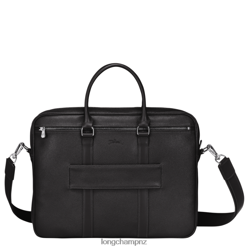 Men Black Longchamp Le Foulonne Briefcase Bags L06408478