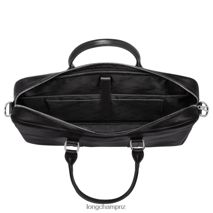 Men Black Longchamp Le Foulonne Briefcase Bags L06408478