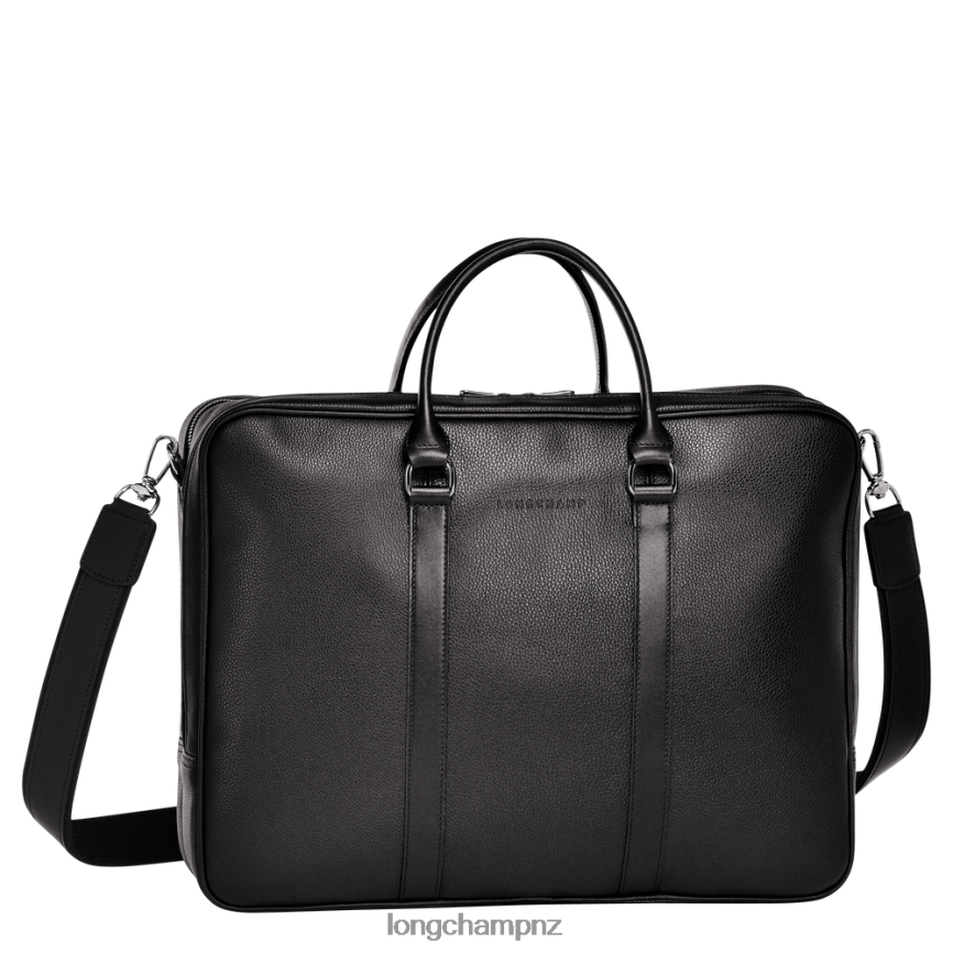 Men Black Longchamp Le Foulonne Briefcase Bags L06408481