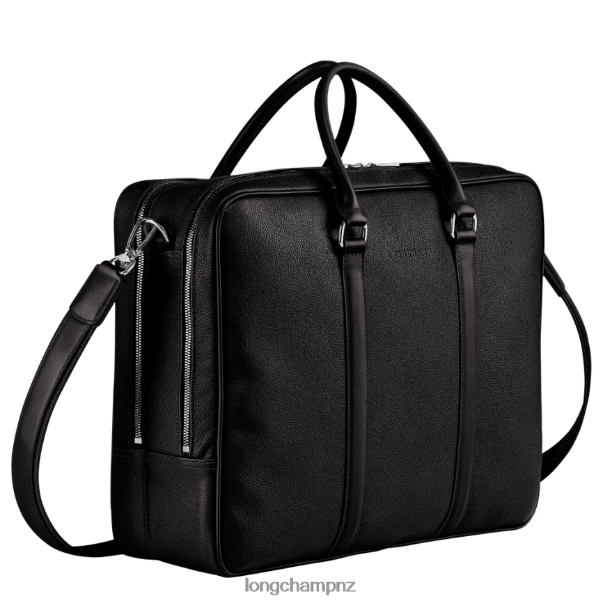 Men Black Longchamp Le Foulonne Briefcase Bags L06408481