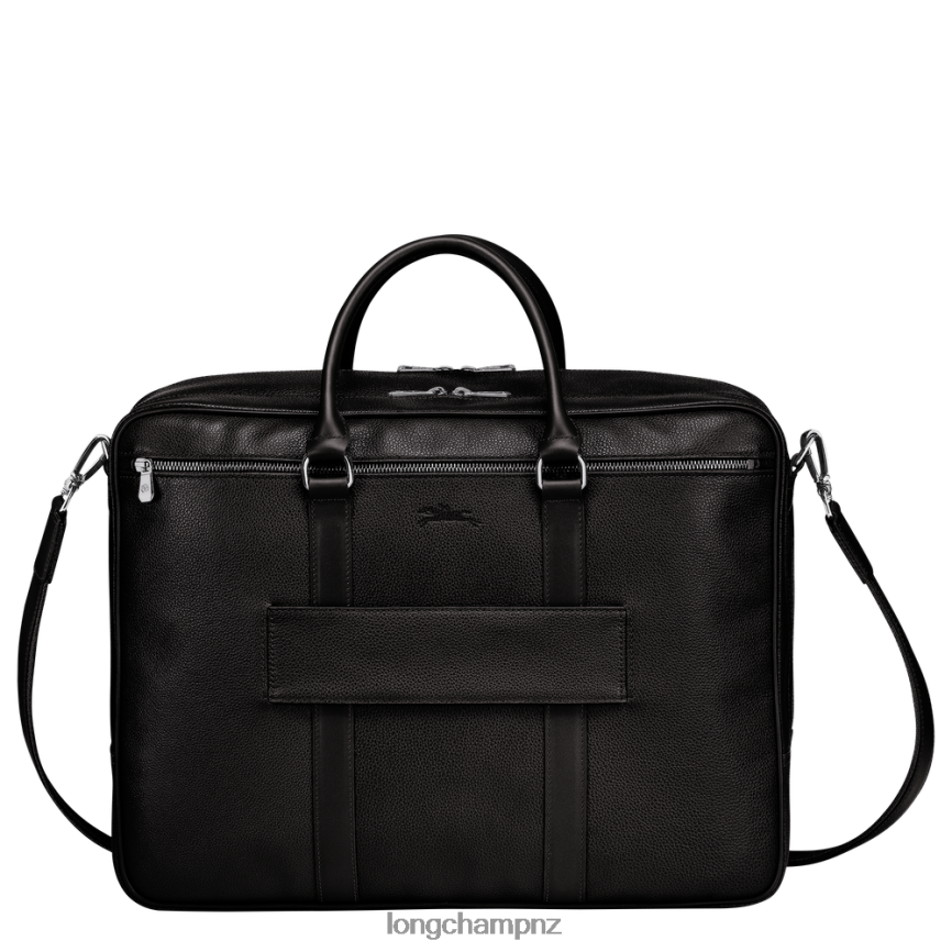 Men Black Longchamp Le Foulonne Briefcase Bags L06408481
