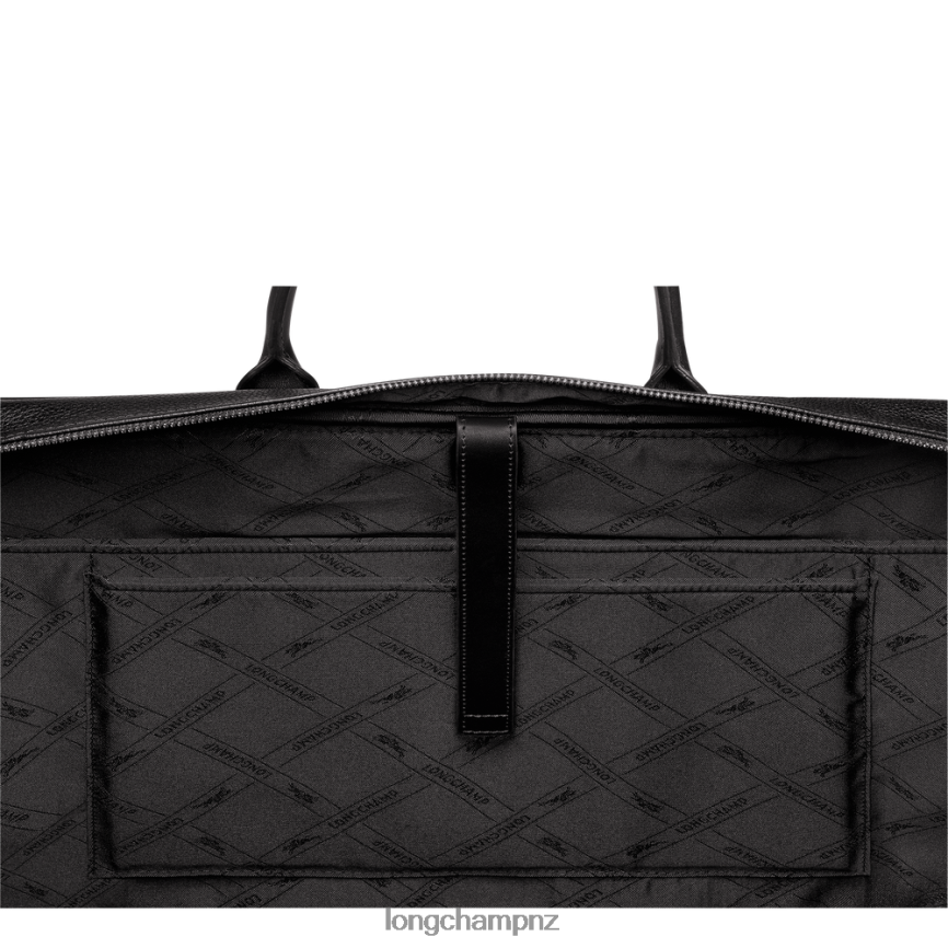 Men Black Longchamp Le Foulonne Briefcase Bags L06408481