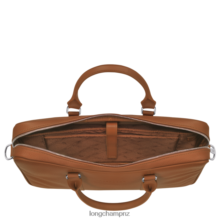 Men Caramel Longchamp Le Foulonne Briefcase Bags L06408477