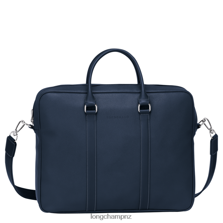 Men Navy Longchamp Le Foulonne Briefcase Bags L064081101