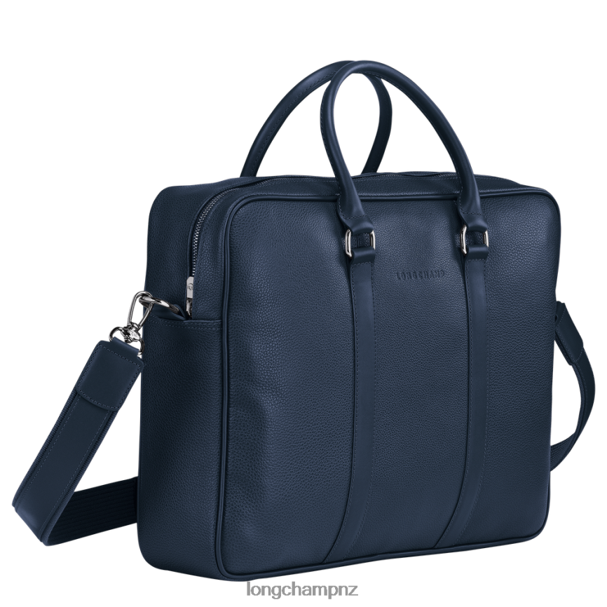 Men Navy Longchamp Le Foulonne Briefcase Bags L064081101