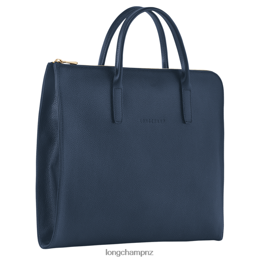Men Navy Longchamp Le Foulonne Briefcase Bags L06408474