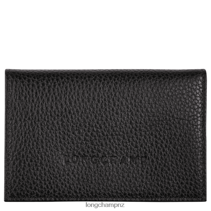 Men Black Longchamp Le Foulonne Card holder Leather Goods L06408653