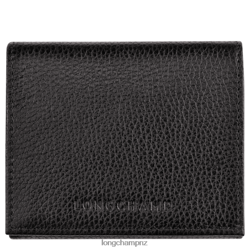 Men Black Longchamp Le Foulonne Coin purse Leather Goods L06408542