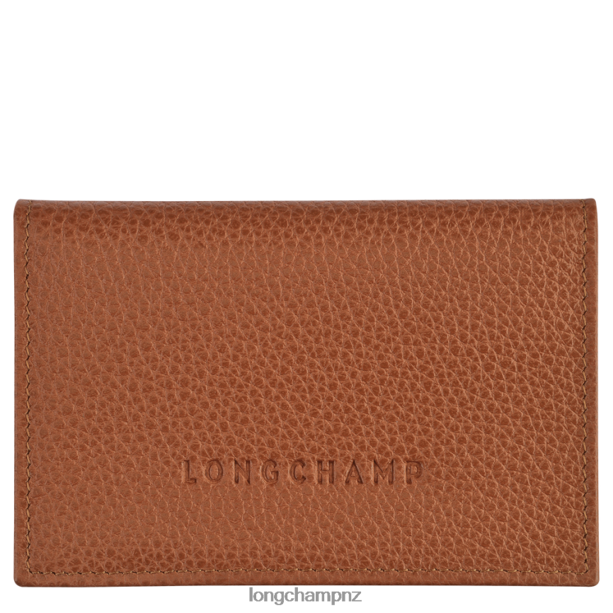 Men Caramel Longchamp Le Foulonne Card holder Leather Goods L06408654