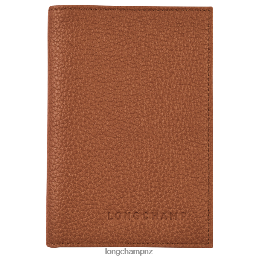 Men Caramel Longchamp Le Foulonne Passport cover Leather Goods L06408726