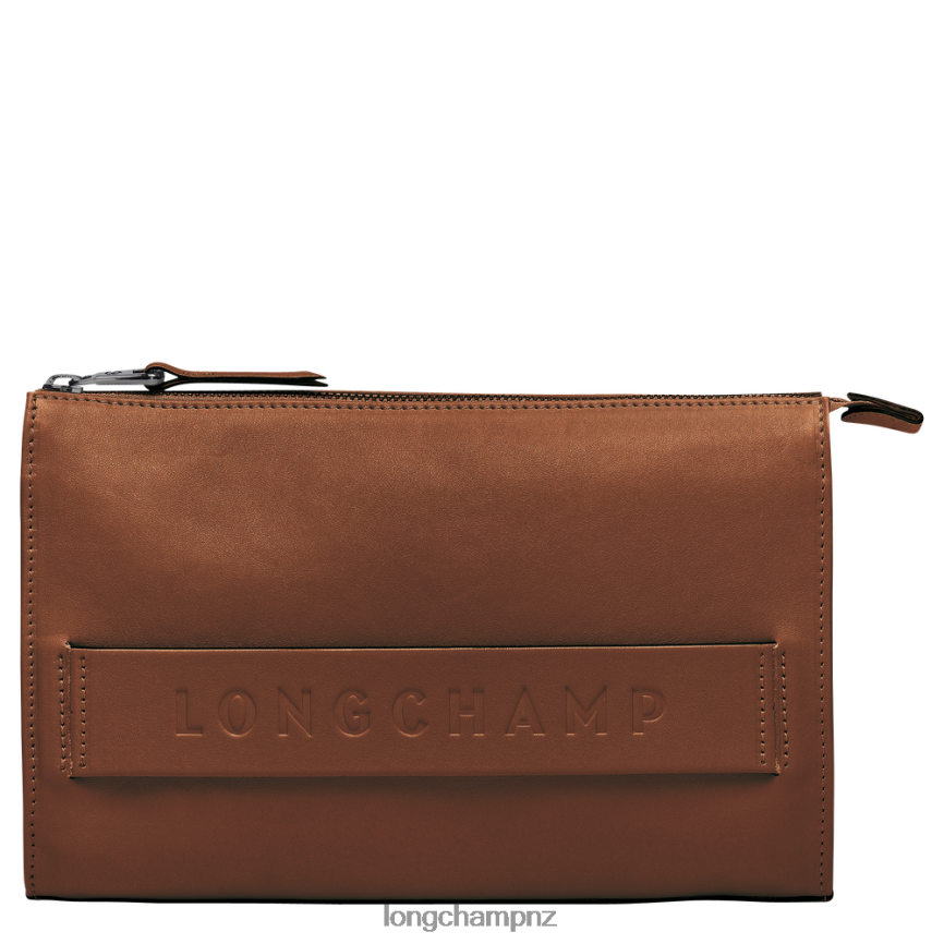 Men Cognac Longchamp 3D Pouch Leather Goods L06408723