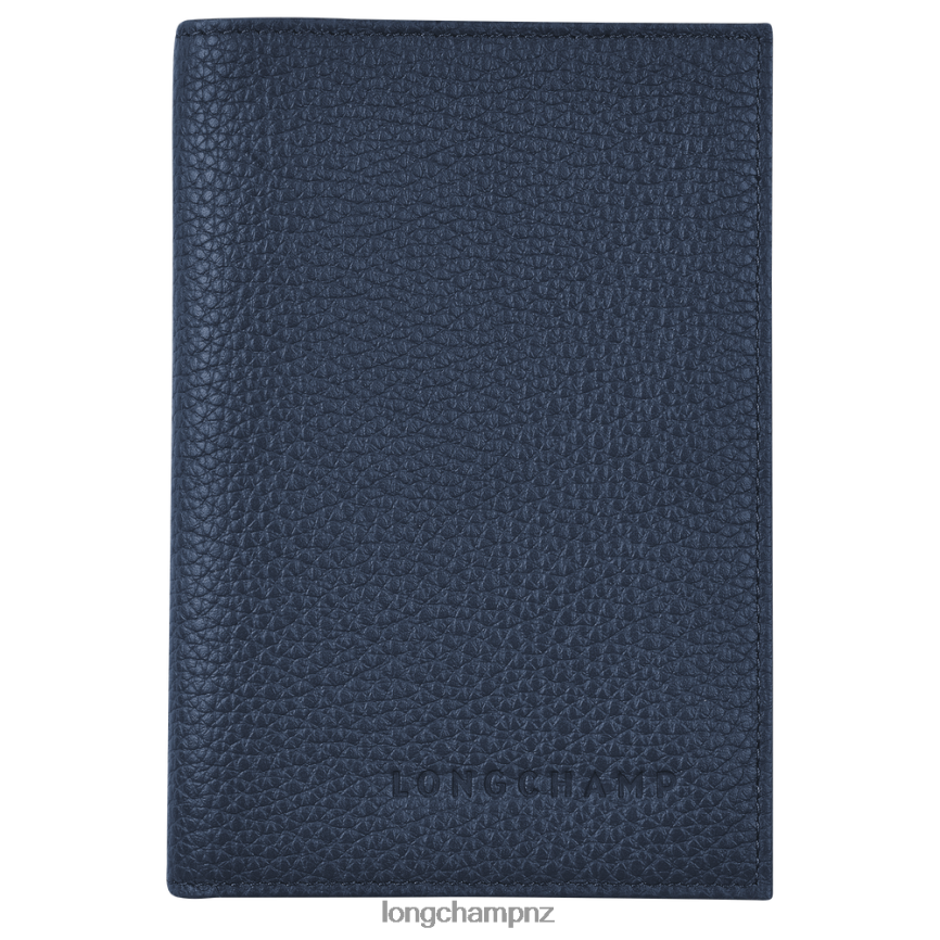 Men Navy Longchamp Le Foulonne Passport cover Leather Goods L06408730