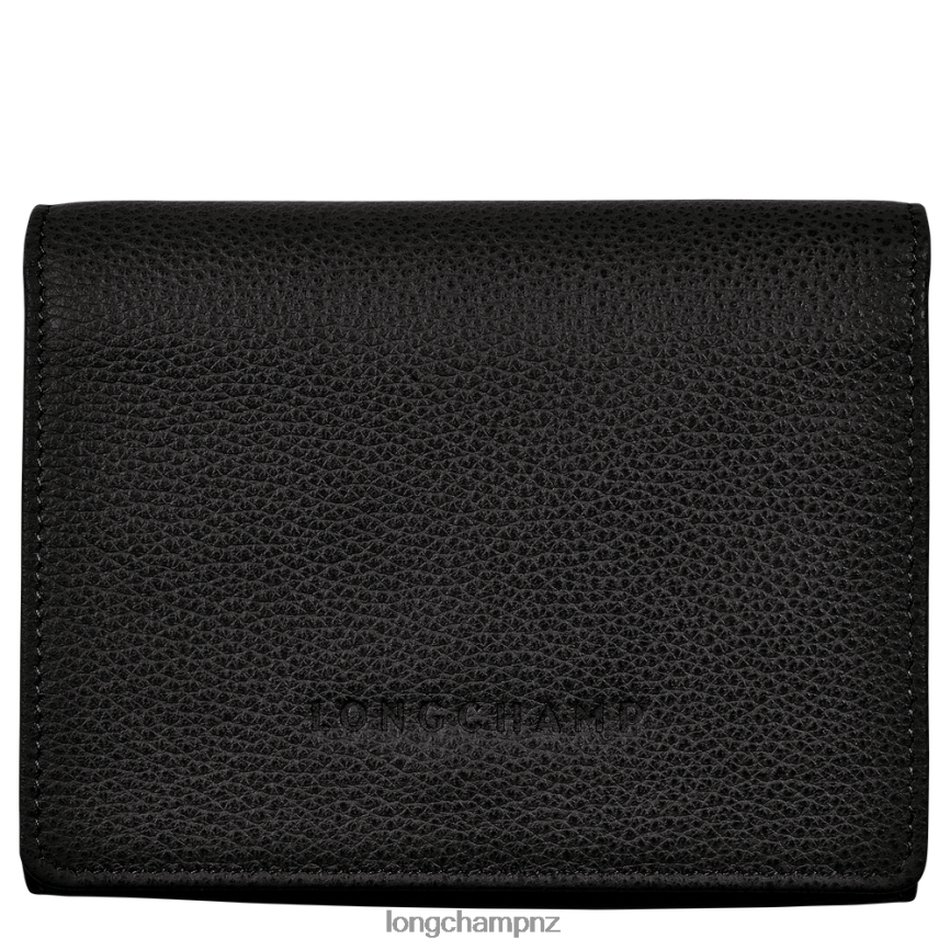 Men Black Longchamp Le Foulonne Wallet Leather Goods L06408595