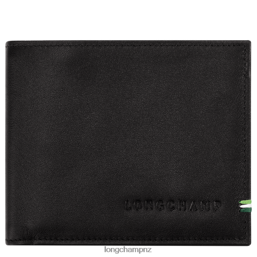 Men Black Longchamp sur Seine Wallet Leather Goods L064081127