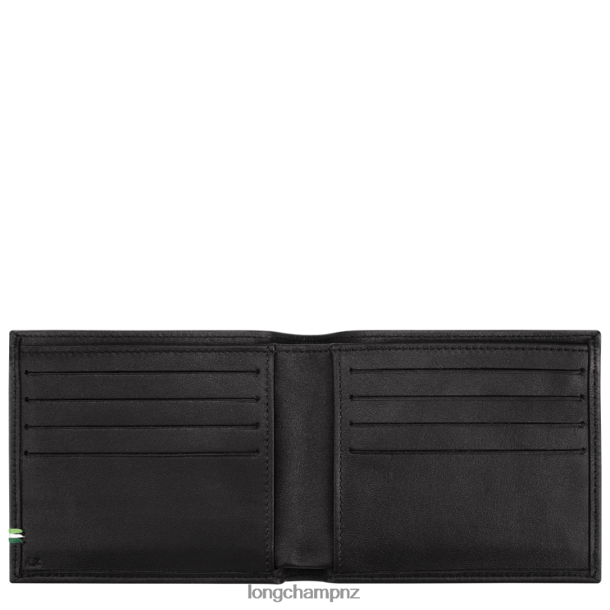 Men Black Longchamp sur Seine Wallet Leather Goods L064081127