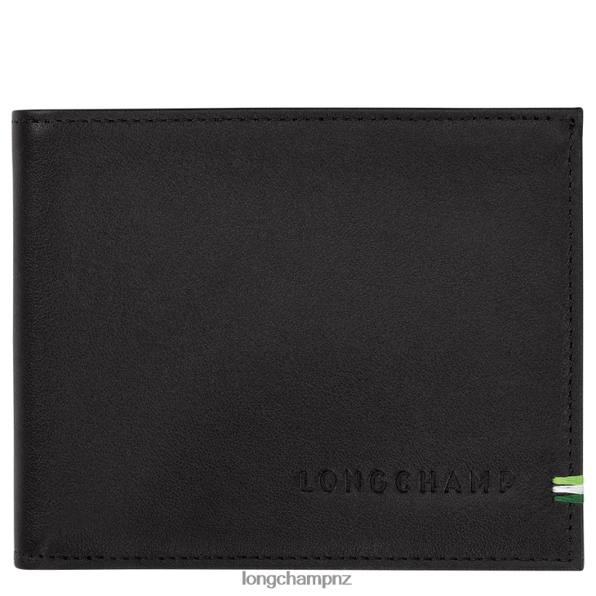 Men Black Longchamp sur Seine Wallet Leather Goods L0640817
