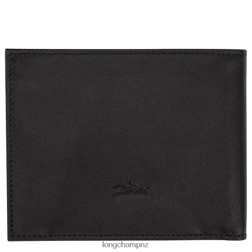 Men Black Longchamp sur Seine Wallet Leather Goods L0640817