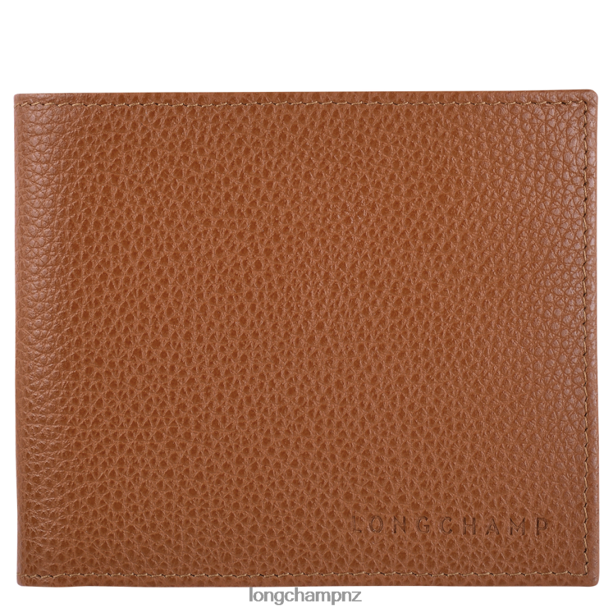 Men Caramel Longchamp Le Foulonne Wallet Leather Goods L06408629