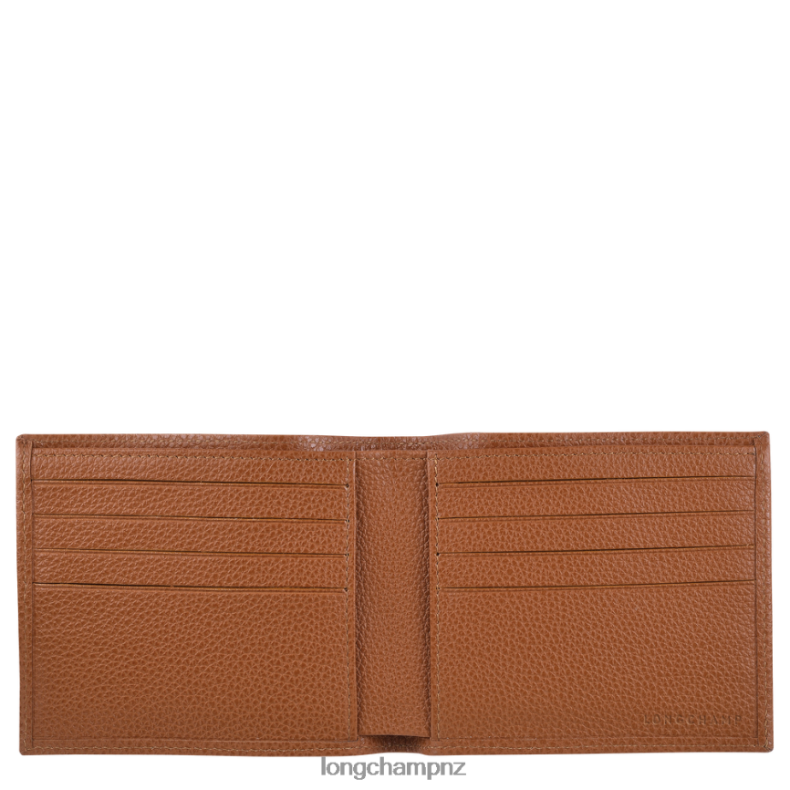 Men Caramel Longchamp Le Foulonne Wallet Leather Goods L06408629