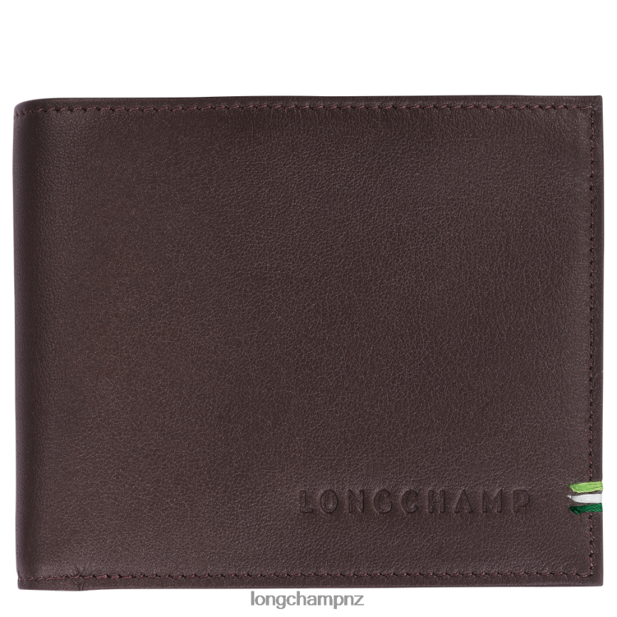 Men Mocha Longchamp sur Seine Wallet Leather Goods L064081128