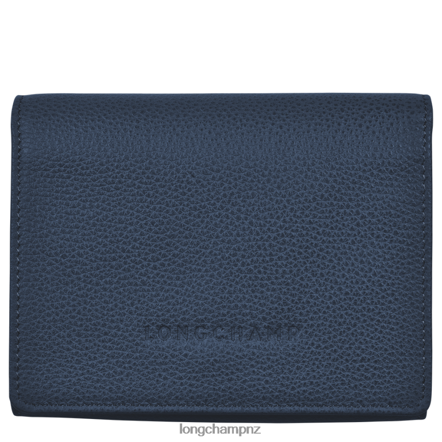 Men Navy Longchamp Le Foulonne Wallet Leather Goods L06408601