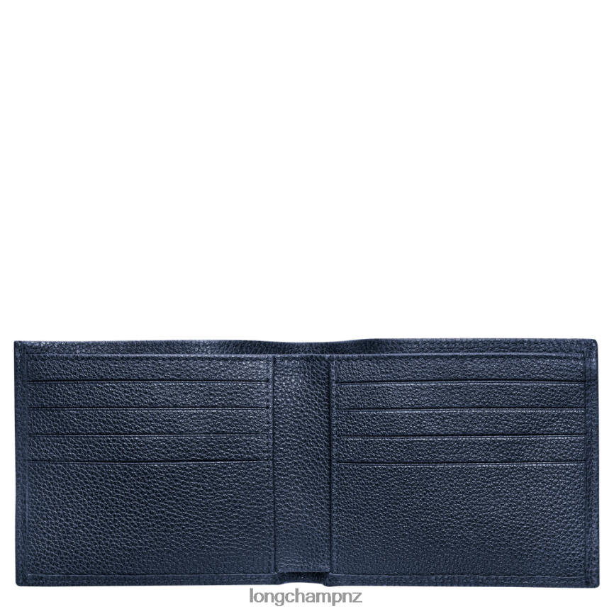 Men Navy Longchamp Le Foulonne Wallet Leather Goods L06408628