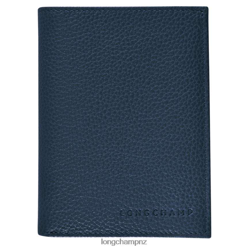 Men Navy Longchamp Le Foulonne Wallet Leather Goods L06408631