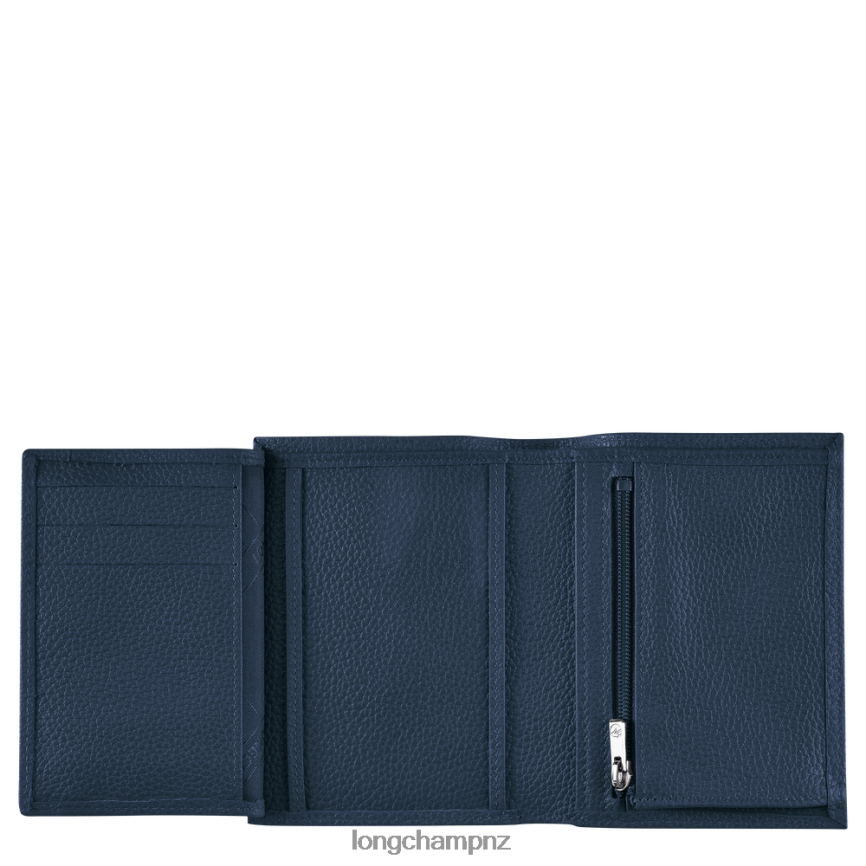 Men Navy Longchamp Le Foulonne Wallet Leather Goods L06408631