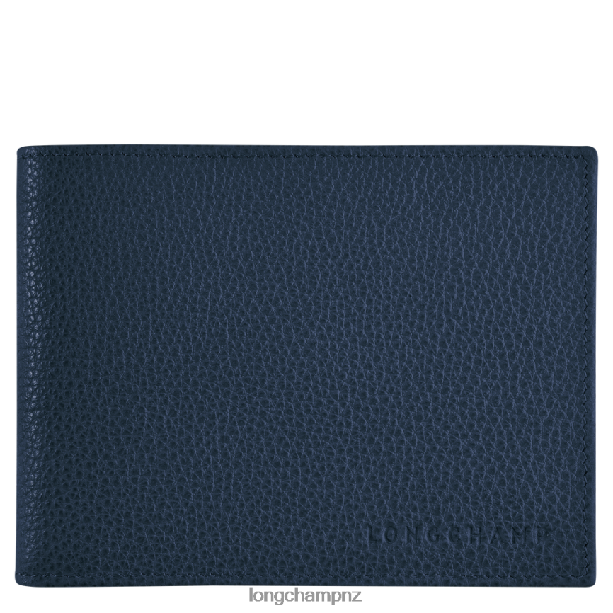Men Navy Longchamp Le Foulonne Wallet Leather Goods L06408634