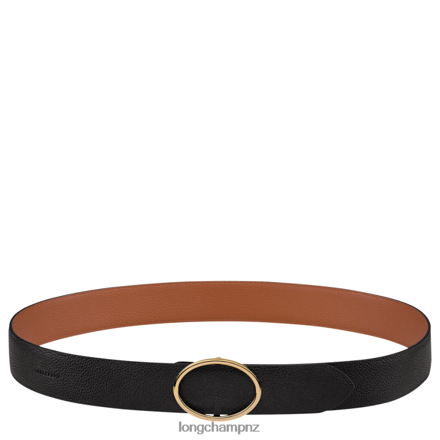 Women Black/Caramel Longchamp Le Foulonne belt Accessories L06408960