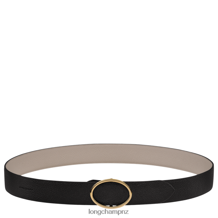 Women Black/Turtledove Longchamp Le Foulonne belt Accessories L06408961