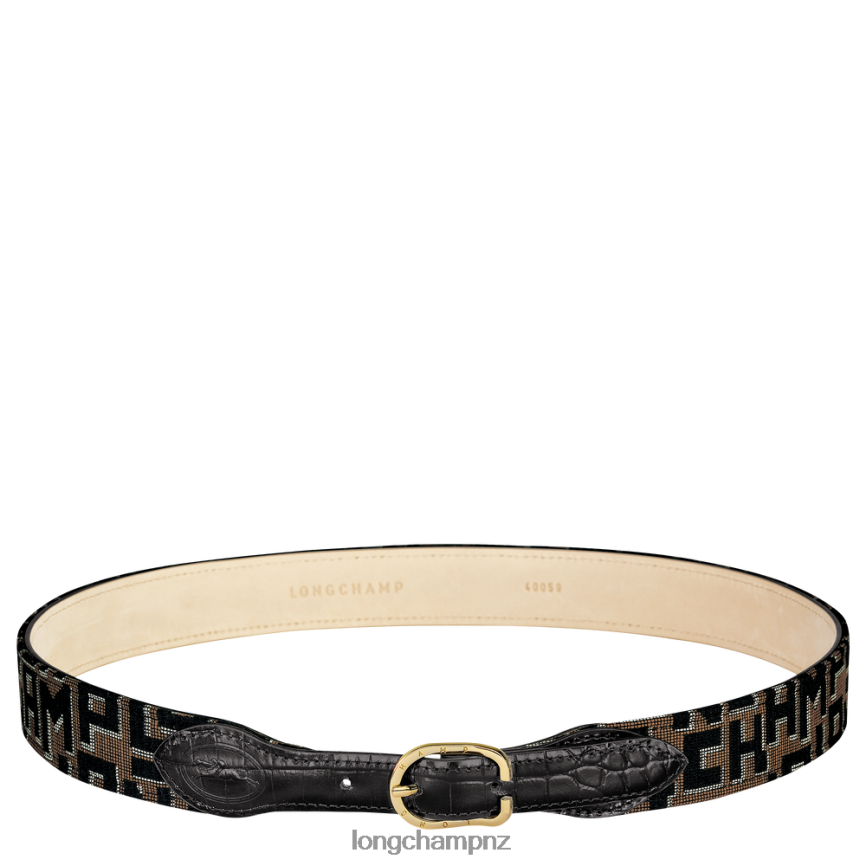 Women Taupe/Black Longchamp 1980 belt Accessories L06408931