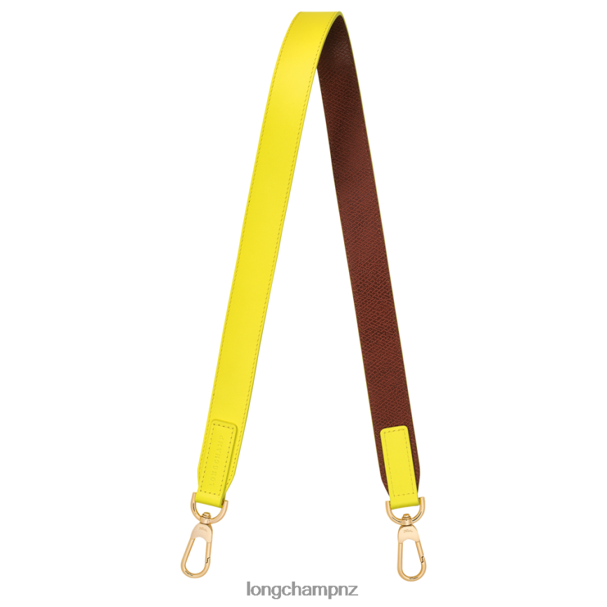 Women Lemon/Brown Longchamp Box-Trot Shoulder strap Accessories L064081081