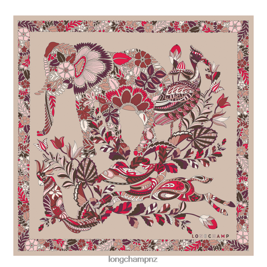 Women Blush Longchamp Spring/Summer 2023 Collection Silk scarf 50 Accessories L064081008