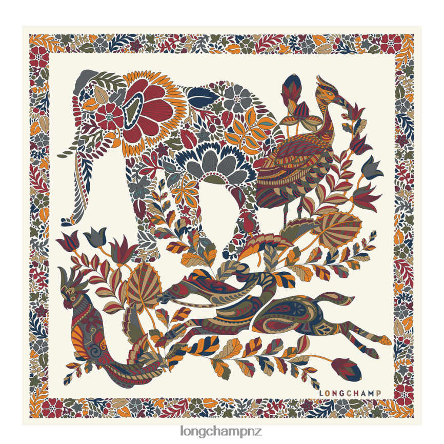 Women Ecru Longchamp Spring/Summer 2023 Collection Silk scarf 50 Accessories L064081004