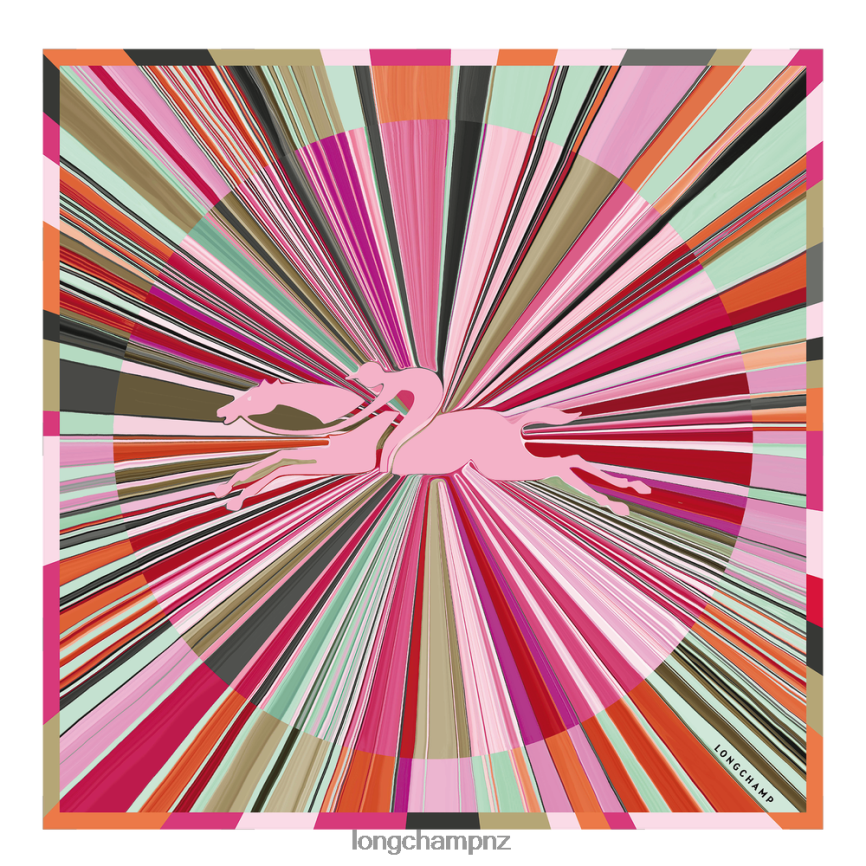 Women Fuchsia Longchamp Spring/Summer 2023 Collection Silk scarf 70 Accessories L064081037