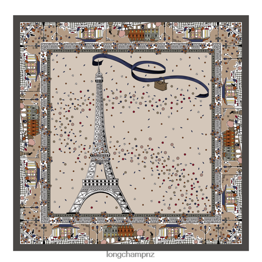 Women Paper Longchamp Spring/Summer 2023 Collection Silk scarf Accessories L064081012