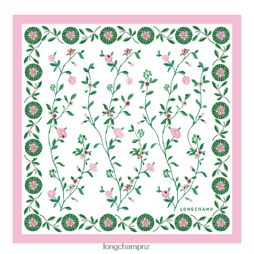 Women Pink Longchamp Spring/Summer 2023 Collection Silk scarf 50 Accessories L064081018